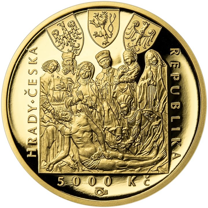 Zlatá 5000Kč mince ČNB Hrad Zvíkov, 2018, proof - 2