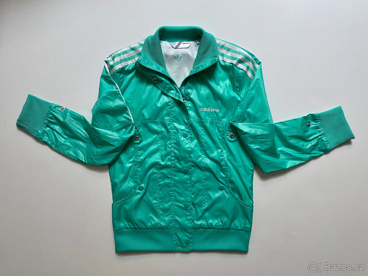 Dámská tyrkysová šusťáková bunda Adidas vel. 36 - 2