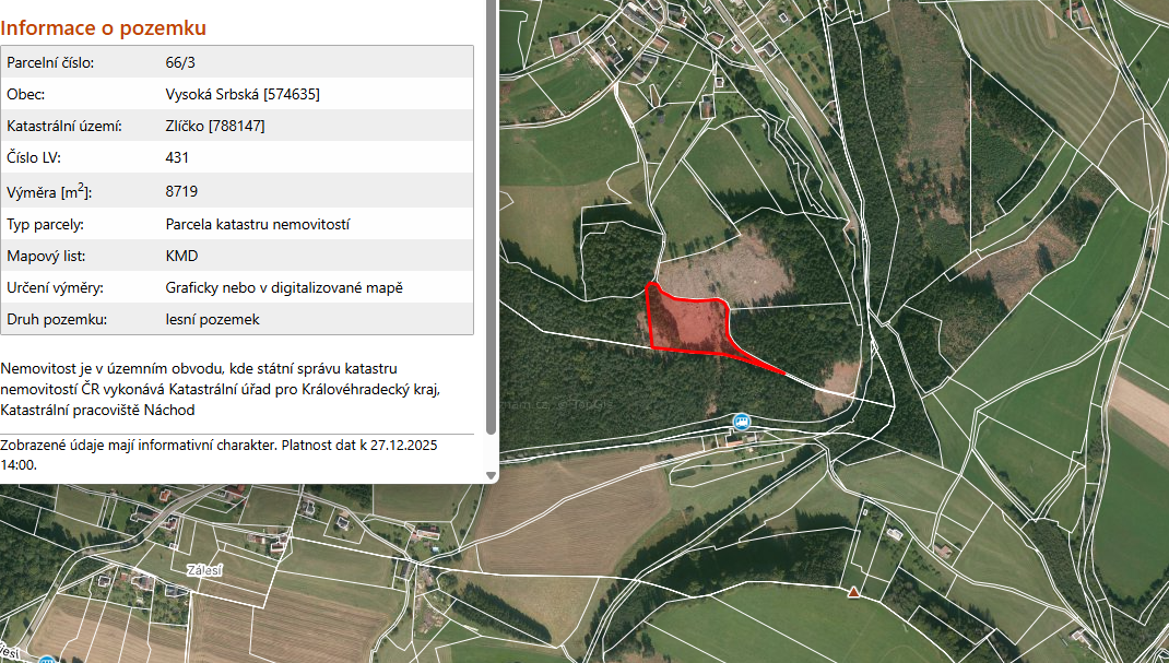 lesní pozemek Zlíčko - 2