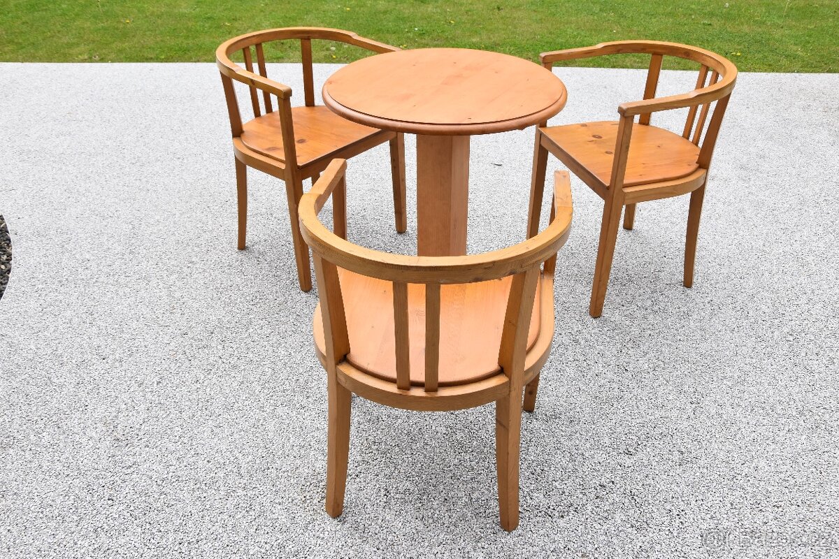 STYLOVÁ DŘEVENÁ SEDACÍ SOUPRAVA - 2