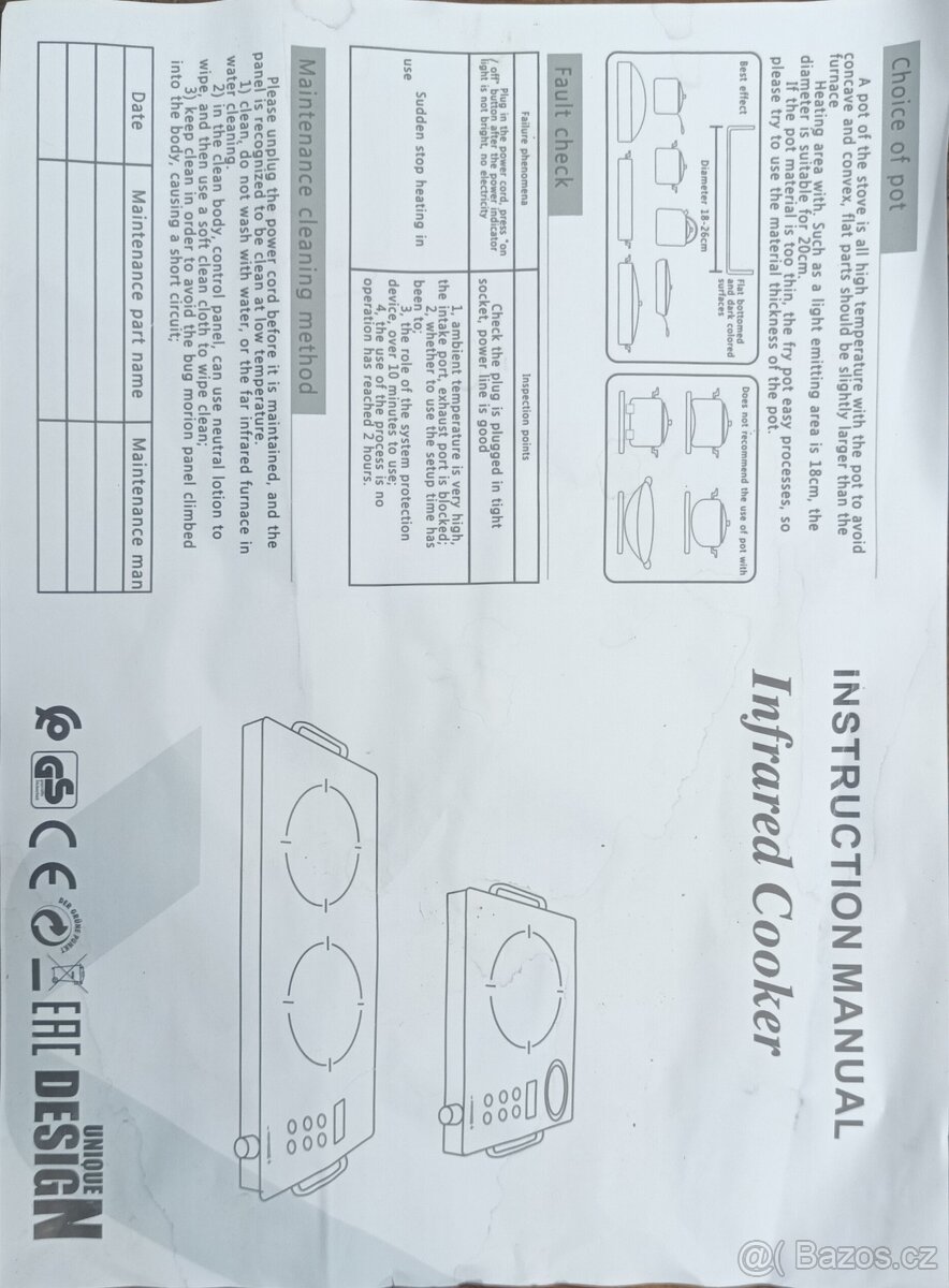 Dvouplotýnkový sklokeramický vařič - 2