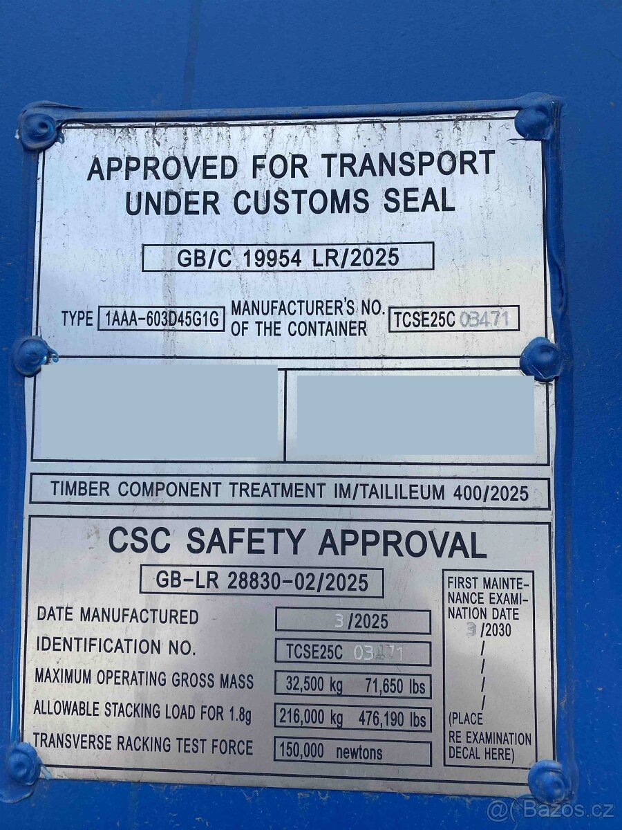 Prodám 12m lodní kontejner (40') High Cube - one trip - 2