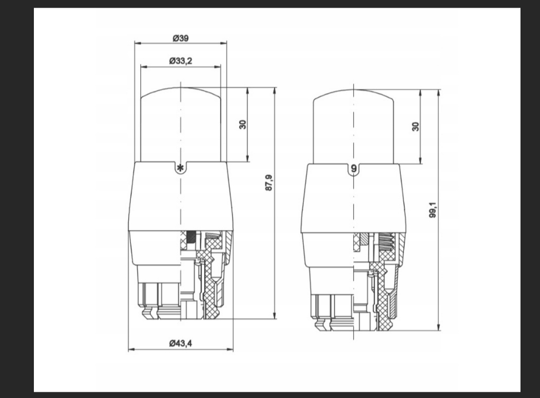 Termostatická hlavice Prestige, nové - 2