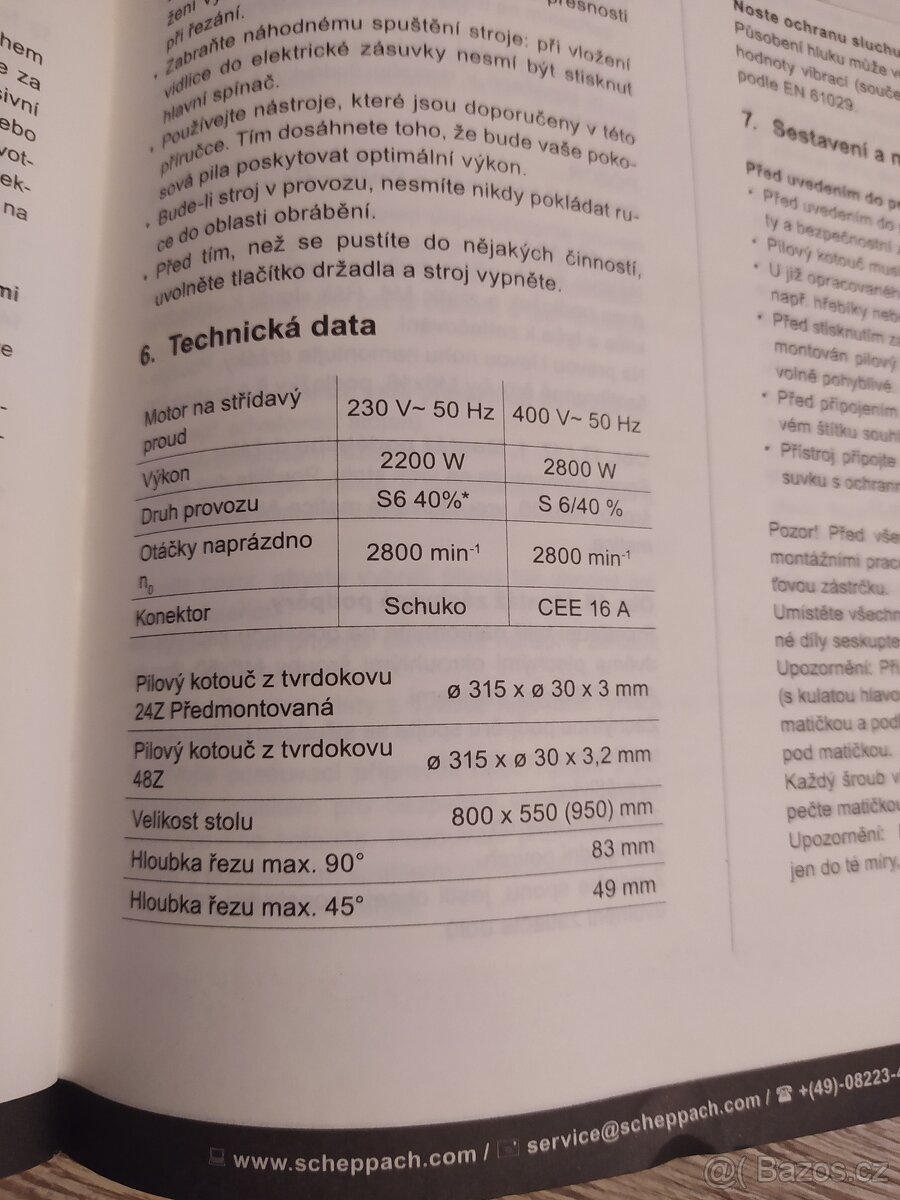 Cirkularka Scheppach TS 310 - 2