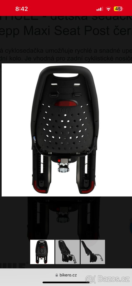 Sedacka na kolo Thule yepp maxi black - 2