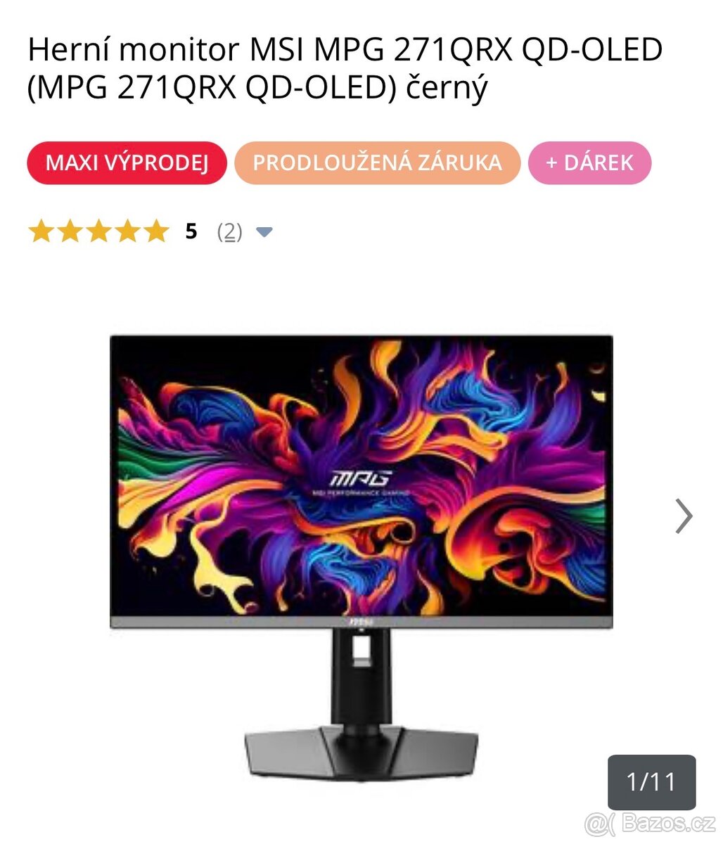 MSI MPG 271QRX QD-OLED 360hz, v záruce - 2
