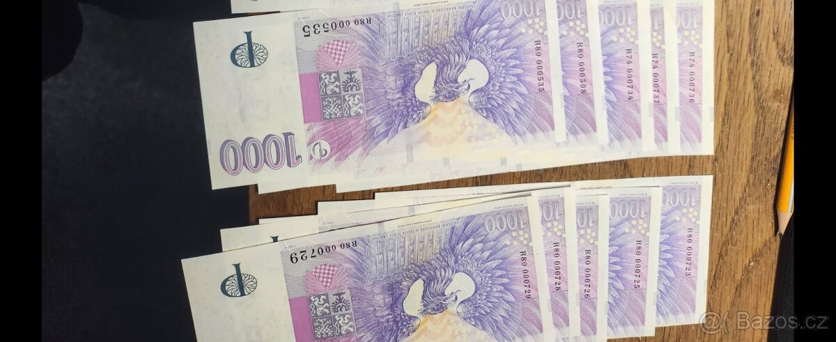 1000,- Kč s přítiskem ČNB - 2