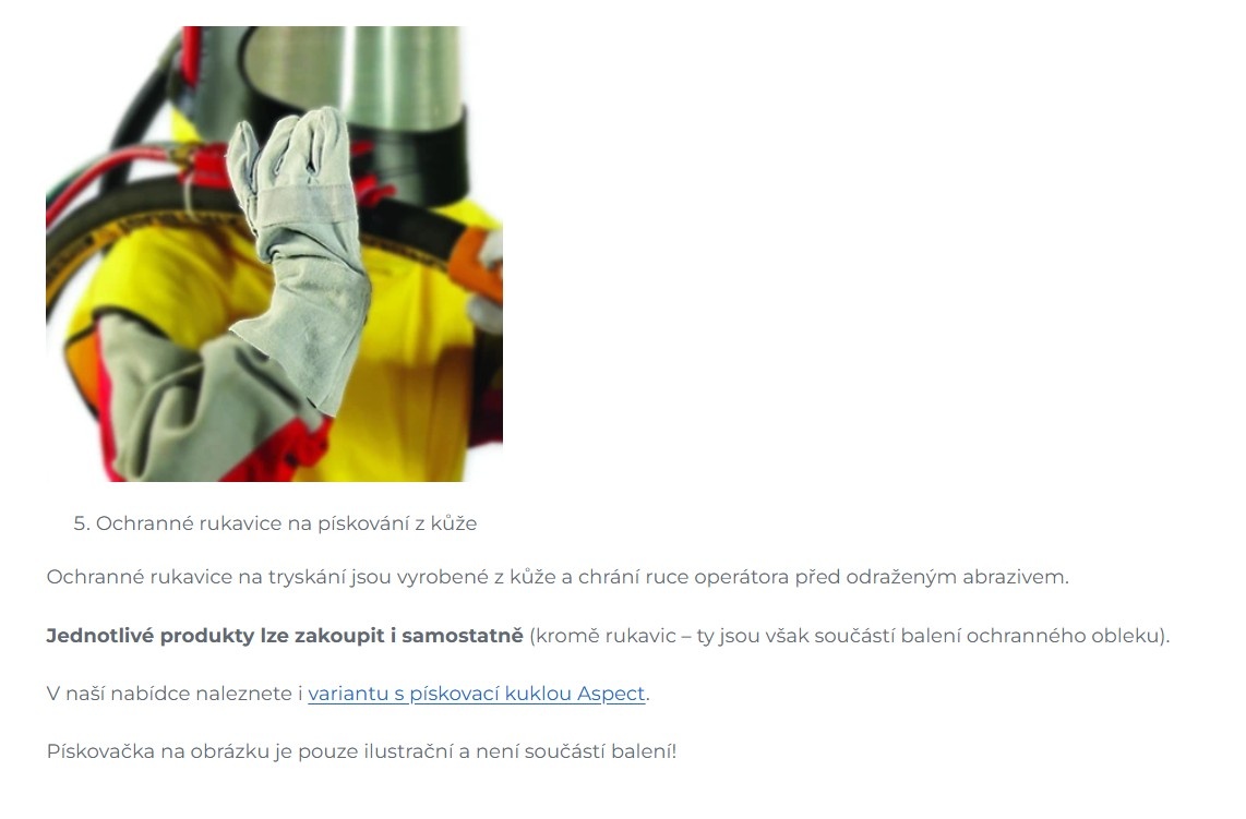 Komplet pískovačka + ochranný set - 2