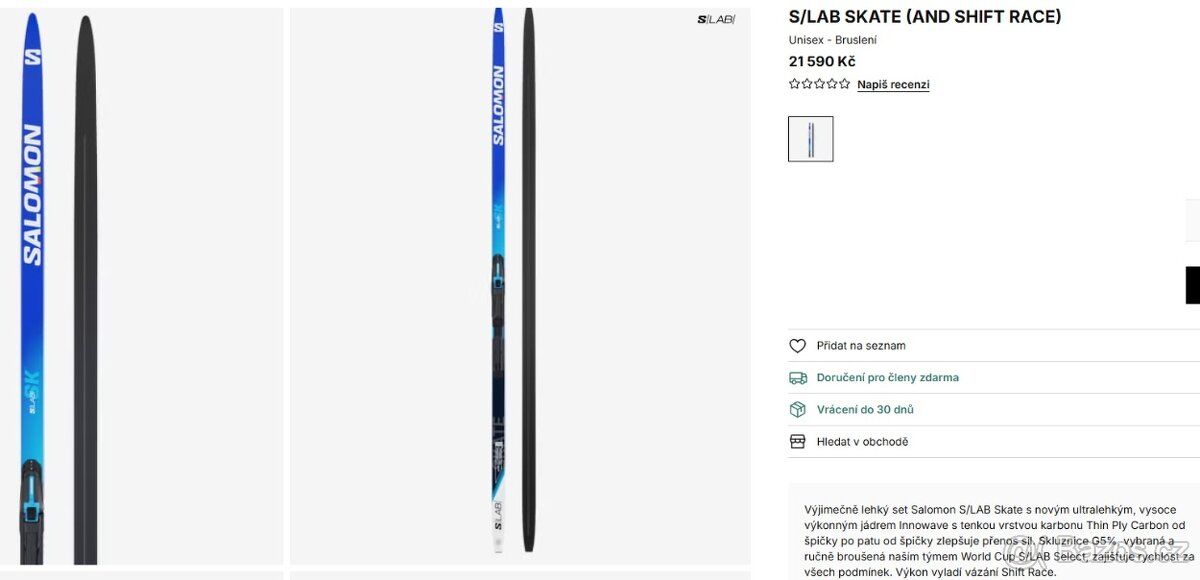 Běžecké lyže Salomon S/Lab Skate + Shift Race NOVÉ - 2