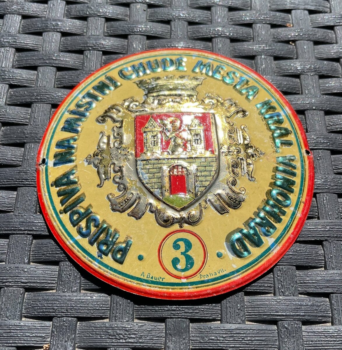 Stará plechová cedule ŽEBRAČENKA přispívá na místní chudé - 2