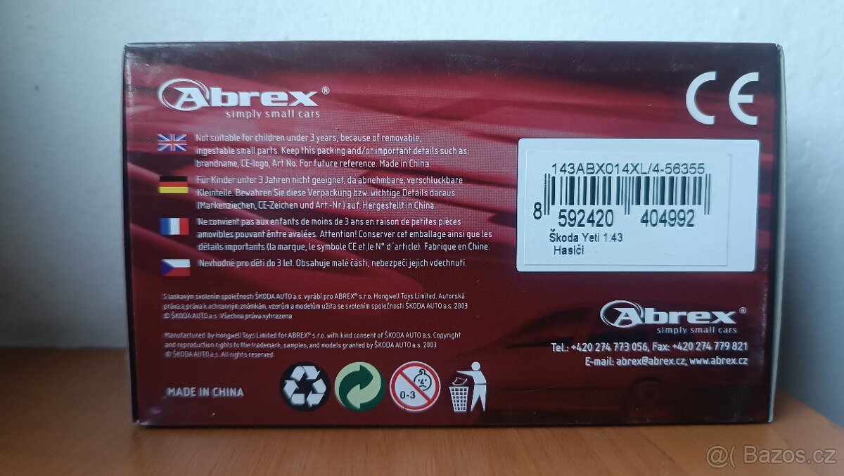 Škoda Yeti I Hasiči Abrex 1/43 - 2