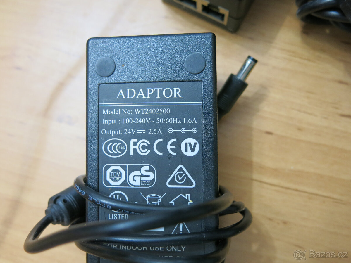 AC/DC zdroj pro PoE Mikrotik apod. 24V 2.5A - 2