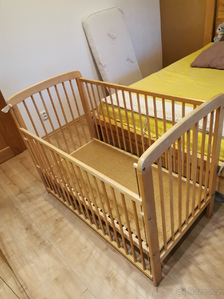 Dřevěná dětská postýlka, přírodní buk - 2