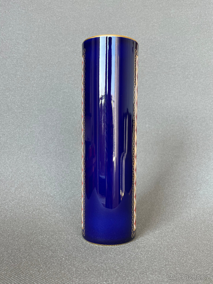 Kobaltová váza 23 cm, Heinrich Villeroy&Boch - 2