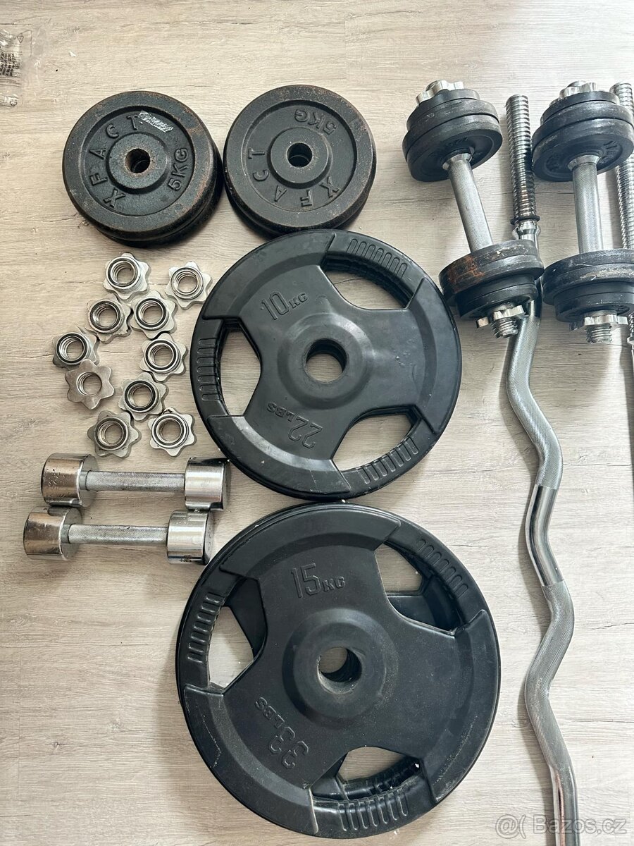 Činky, kotouče, osy na posilování - 2