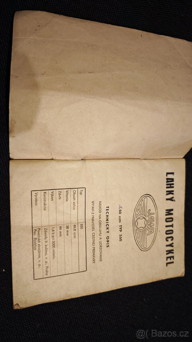 Návod k obsluze Jawa 550 - original - 2