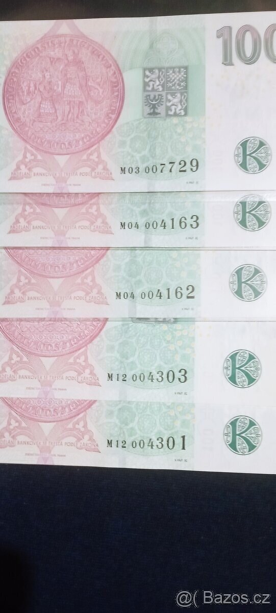 100 Kč s přítiskem UNC - 2