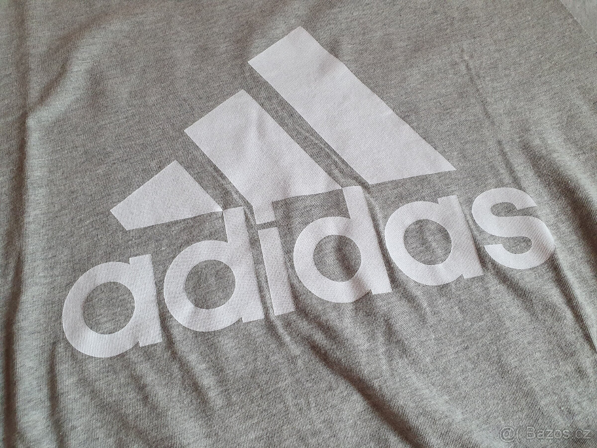 Šedé triko Adidas Essentials Single Jersey Big Logo - XL - 2