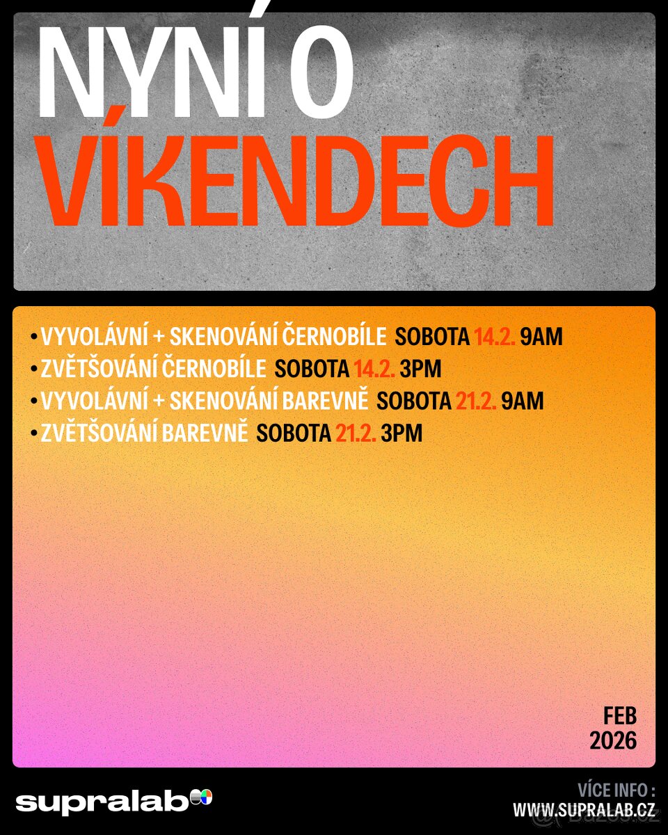 WORKSHOPY - zvětšování - vyvolávání - ČERNOBÍLE - BAREVNĚ - 2