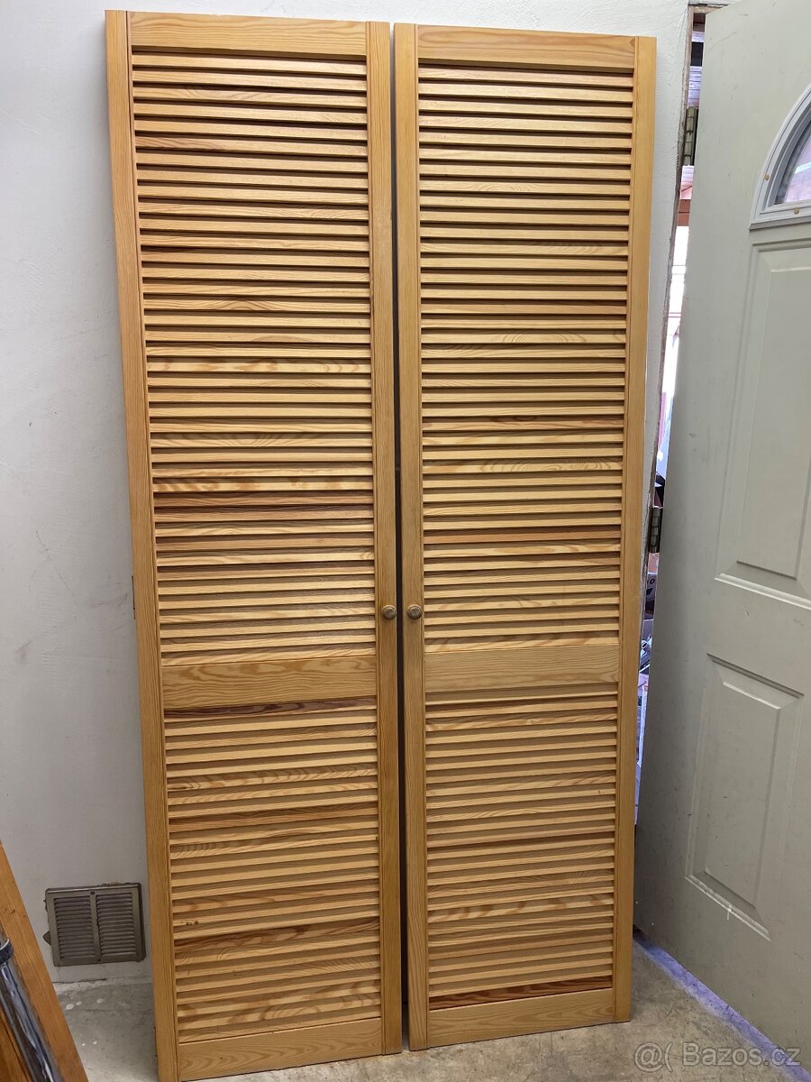 Dřevěné lamelové dveře 202x50 - 2