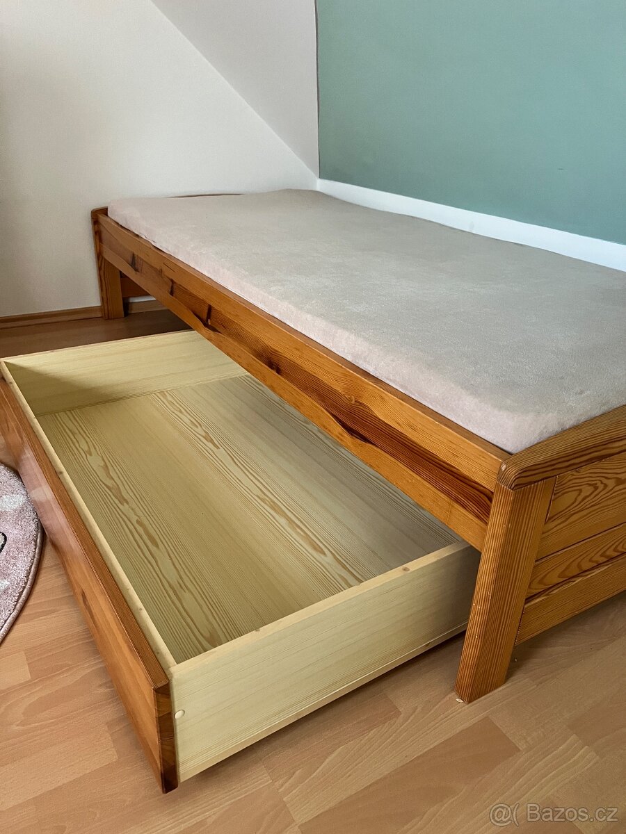 Dřevěná postel 90x200cm - 2