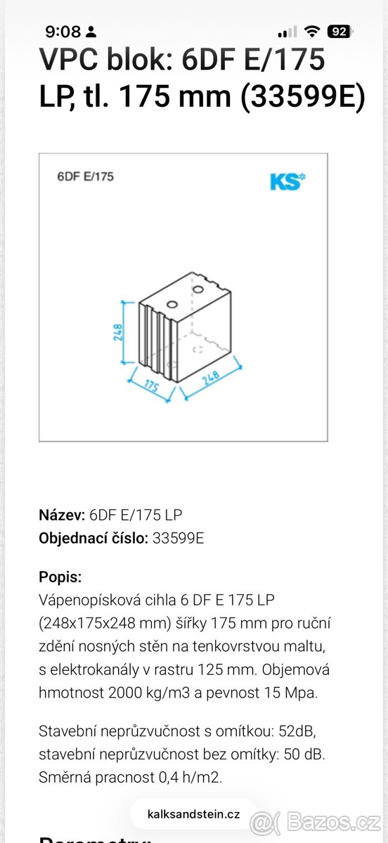 VPC cihly Kalksandstein - 2