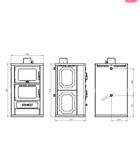 PRITY krbová kamna s troubou a výměníkem FG W15 - 2