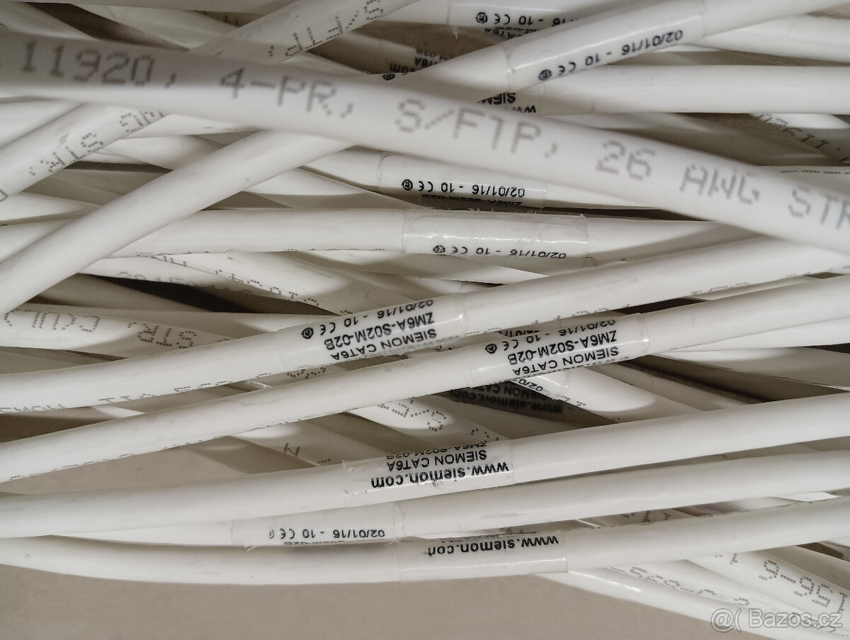 Síťový kabel Siemon CAT6A S/FTP 2m bílý a šedivý (100ks) - 2