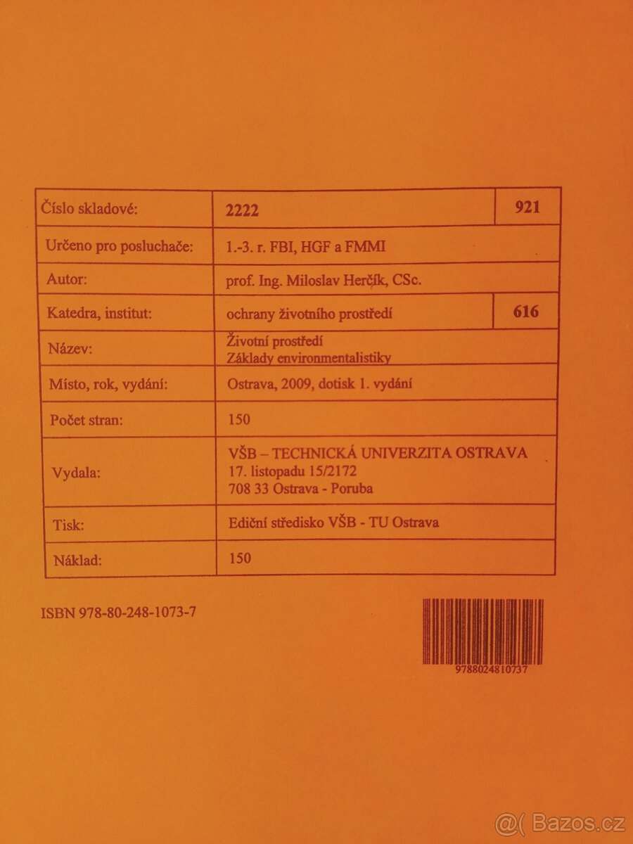 Životní prostředí - Základy environmentalistiky - skripta VŠ - 2