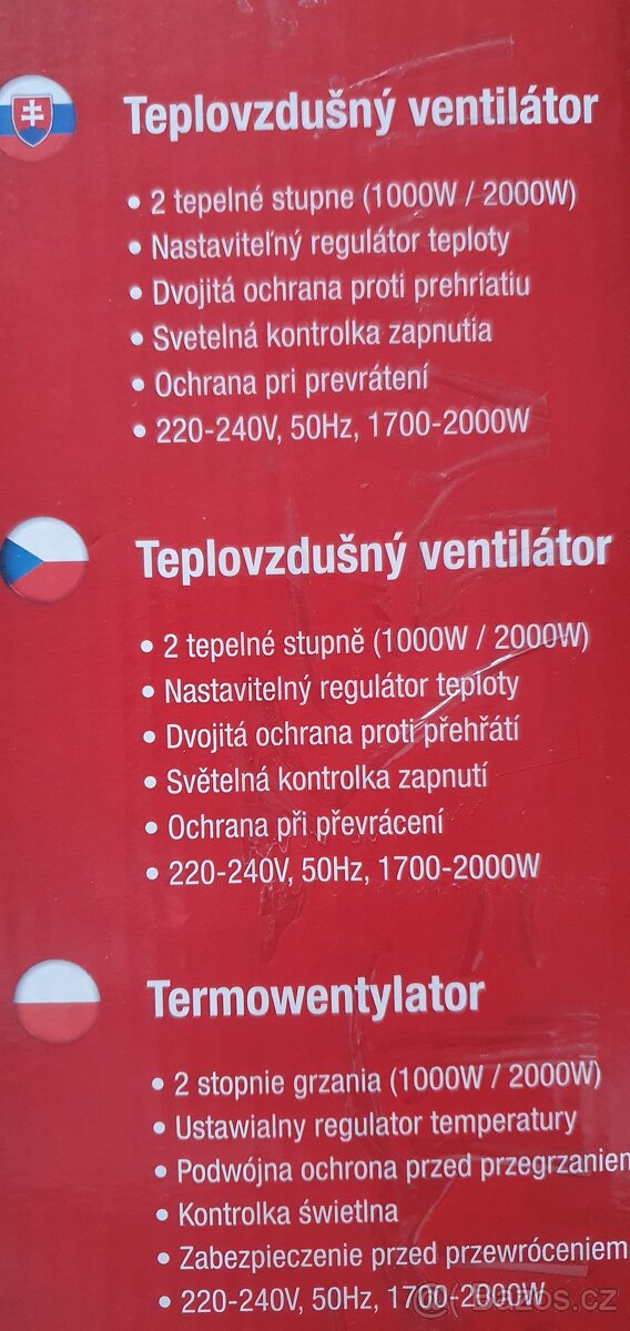 teplovzdušný ventilátor/ křemíkové topení - 2