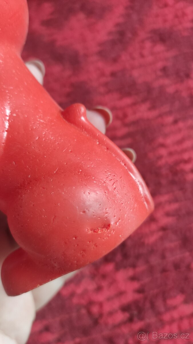 Gumová retro pískací hračka myška Niklová - 2