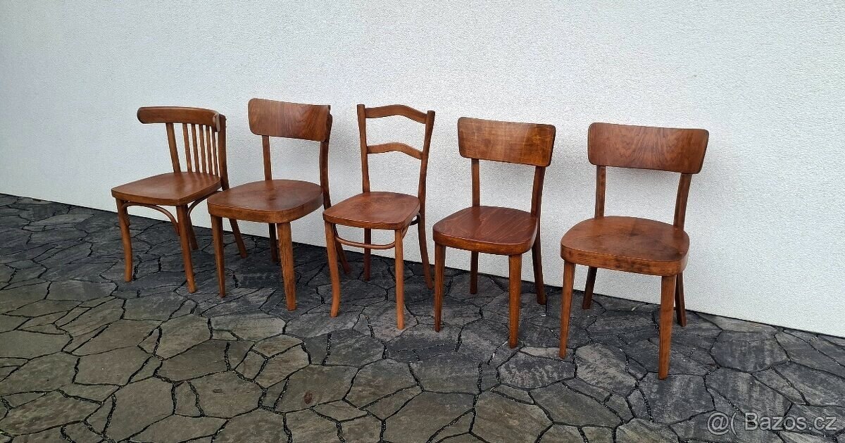 Celodřevěné jídelní židle THONET po renovaci - 2