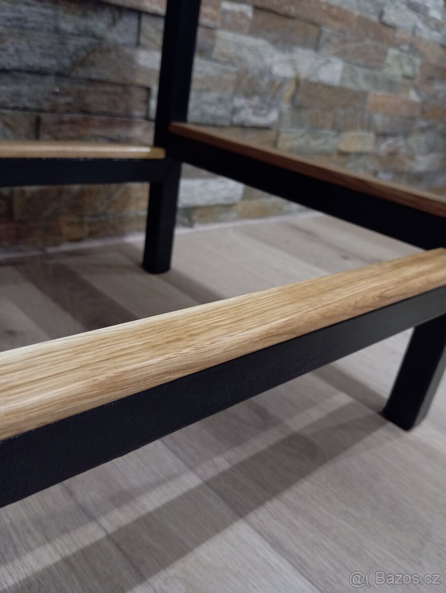 Barová židle dub/kov (4 nohy) - 2