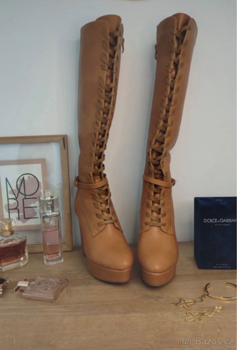 Camel kozačky na platformě - 2