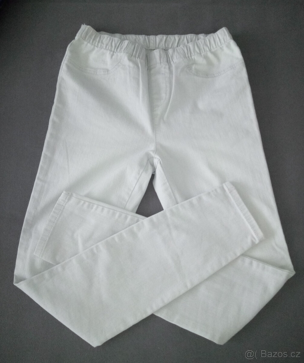 Dámské "džínové" elastické kalhoty C&A, vel. 34, světle še - 2