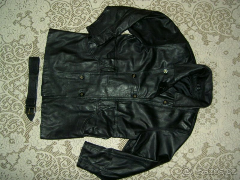 Dámská černá kožená dvouřadá bunda /Espaňa/ - 2