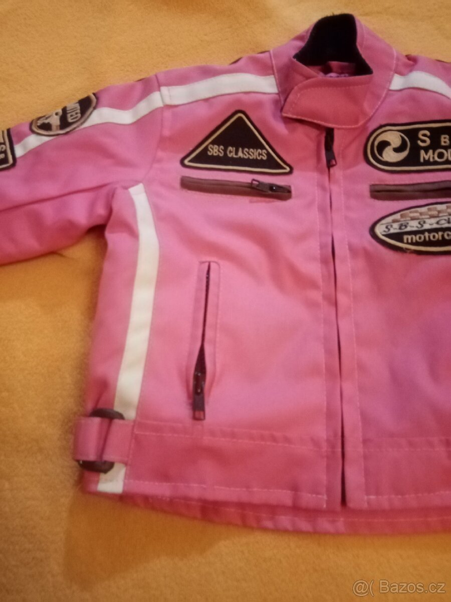 Dětská Motorkařská bunda růžová - 2