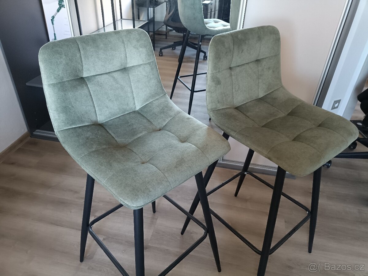 Barové židle velurové 2 ks - 2