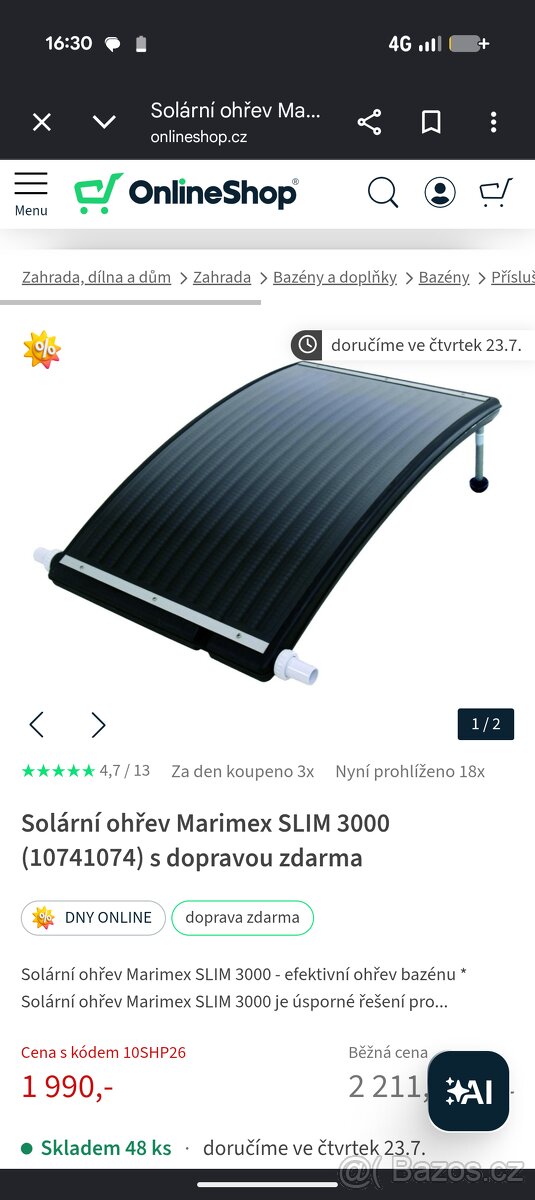 Solární panely dohromady 30m3 - 2