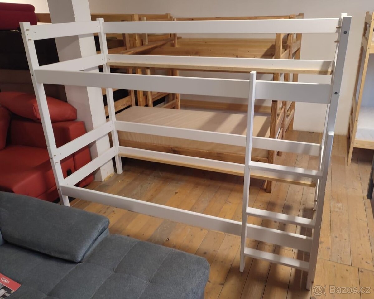 Krásná bílá palanda 80 x 200 cm včetně roštů - 2