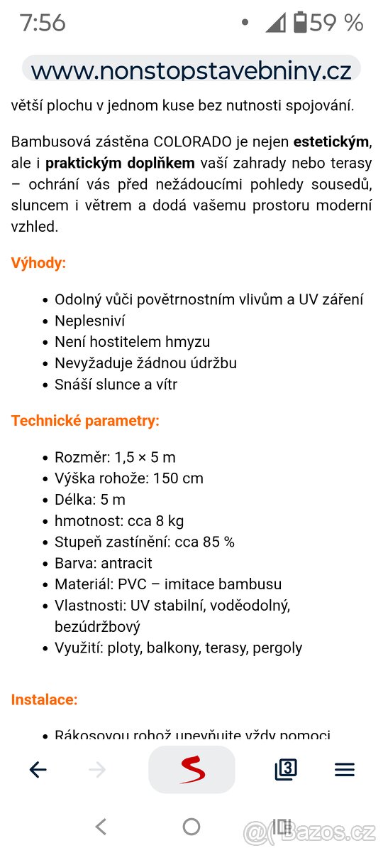 Bambusová zástěna 1,6x5m - 2