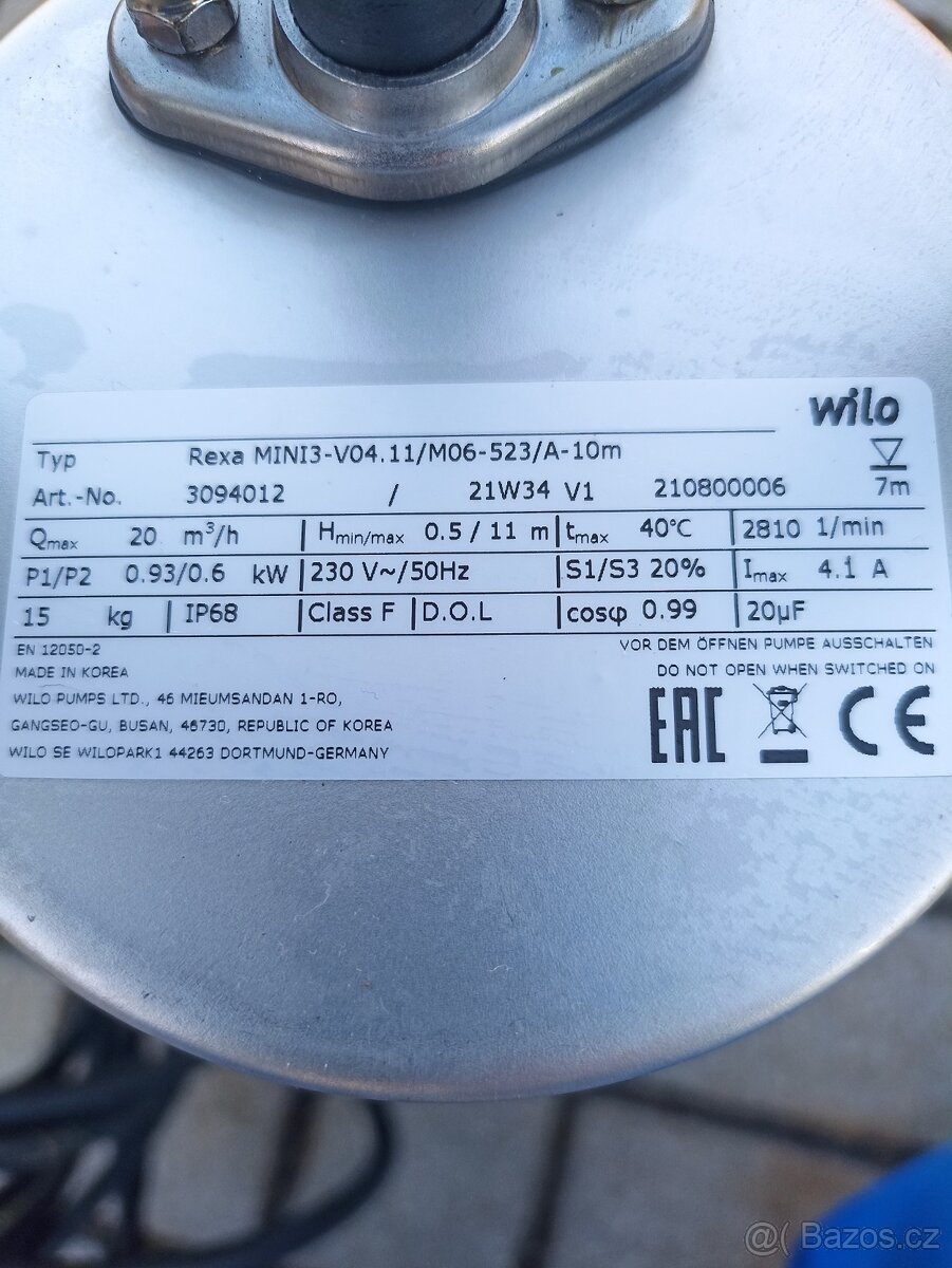 Kalové čerpadlo WILO Rexa MINI3 - 2