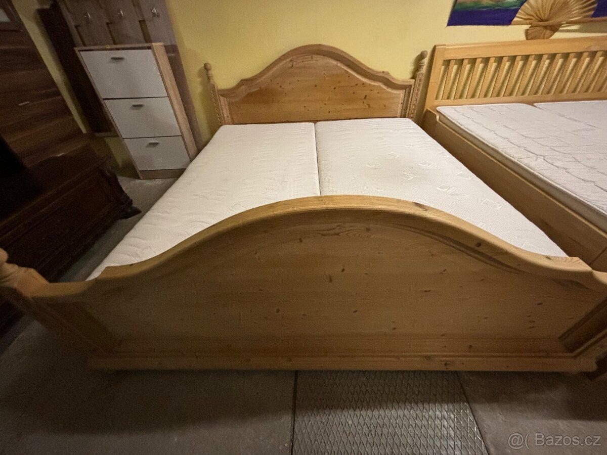 PRODAM POSTEL 180/200-PŘIBORNÍK- MASIVNI BOROVICE - 2