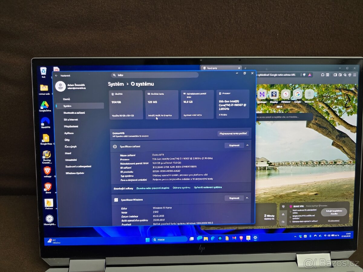 Luxusní notebook HP Spectre x360 dotykový - 2