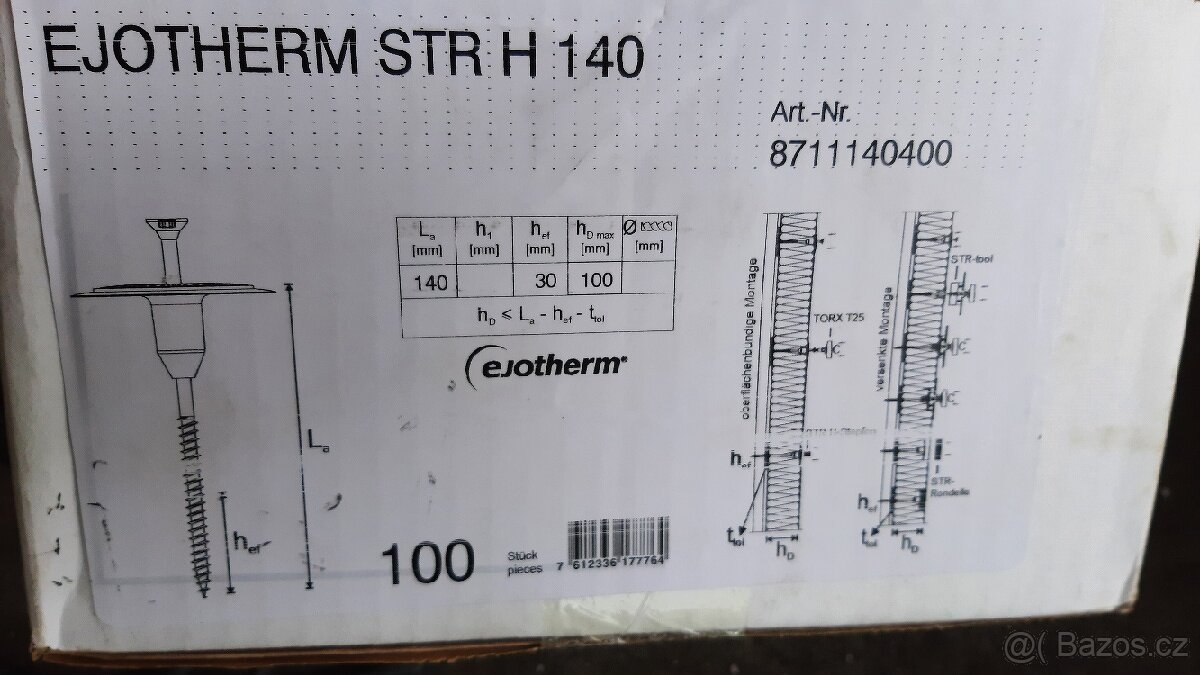 Taliřová hmoždinka EJOTHERM STR 140 - 2