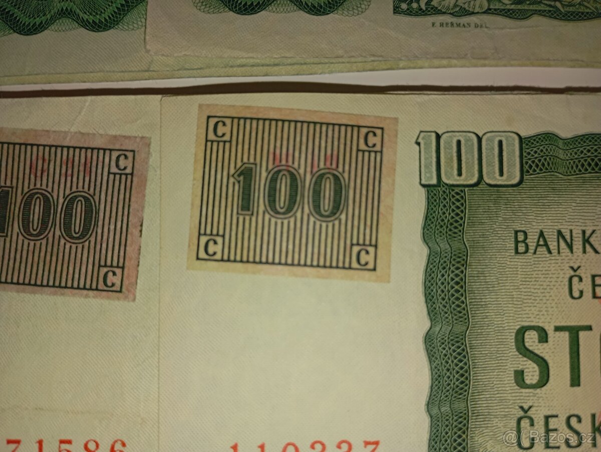 BANKOVKY 100 KČS 1961, VŠECHNY VYDANÉ SÉRIE - 2