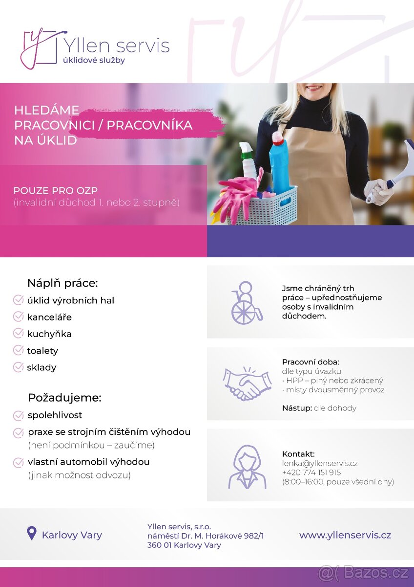 Pracovnice úklidu pouze s OZP - 2