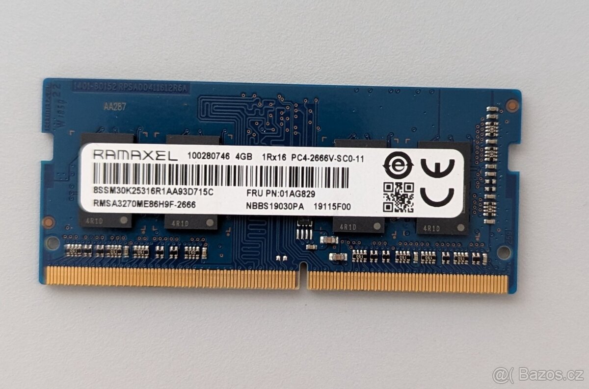 PRODÁNO - Paměť RAM do notebooku SODIMM 4GB DDR4 - 2