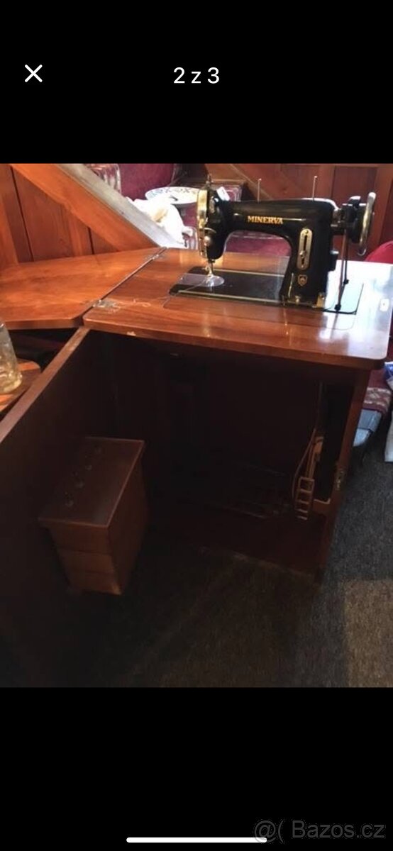 Skříňkový šicí stroj Minerva - 2