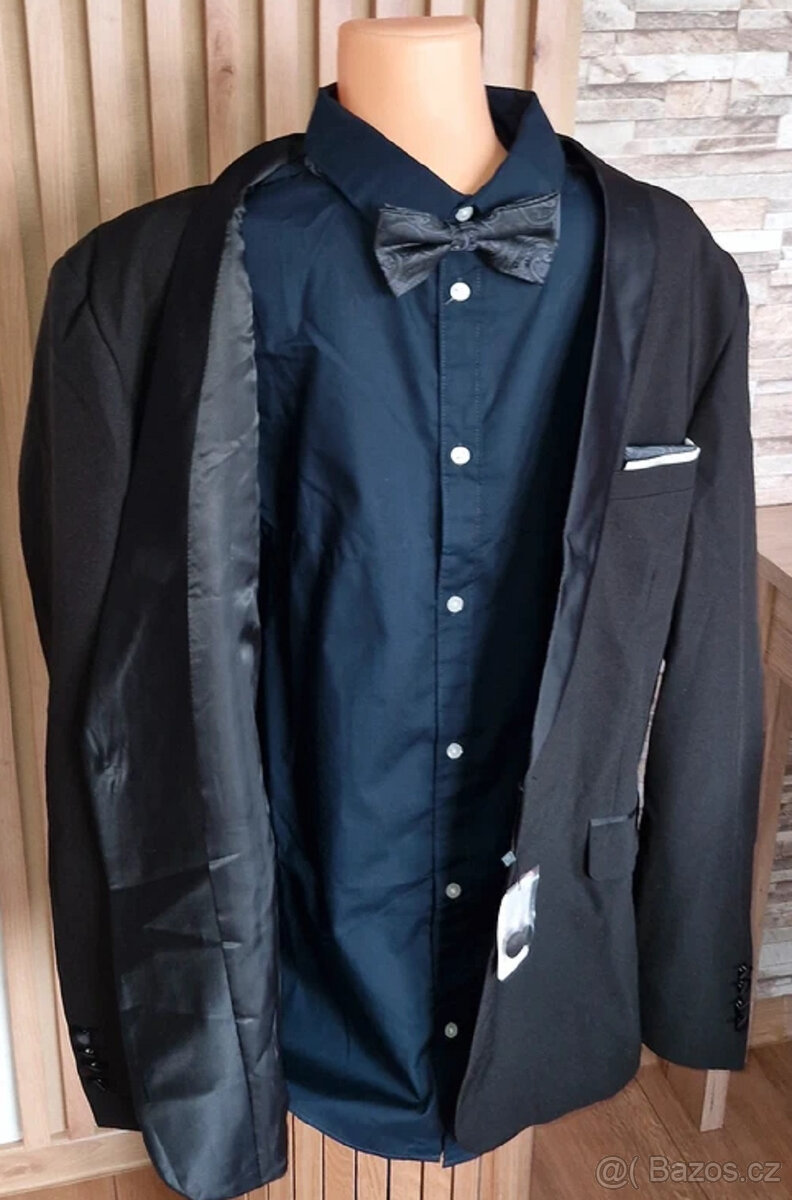 Nový pánský kopmlet sako,košile,motýlek vel.XXL - 2